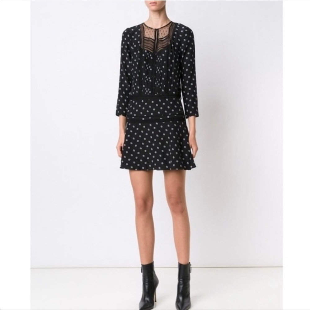 Veronica Beard Boho Lace Dress Size 6 Black